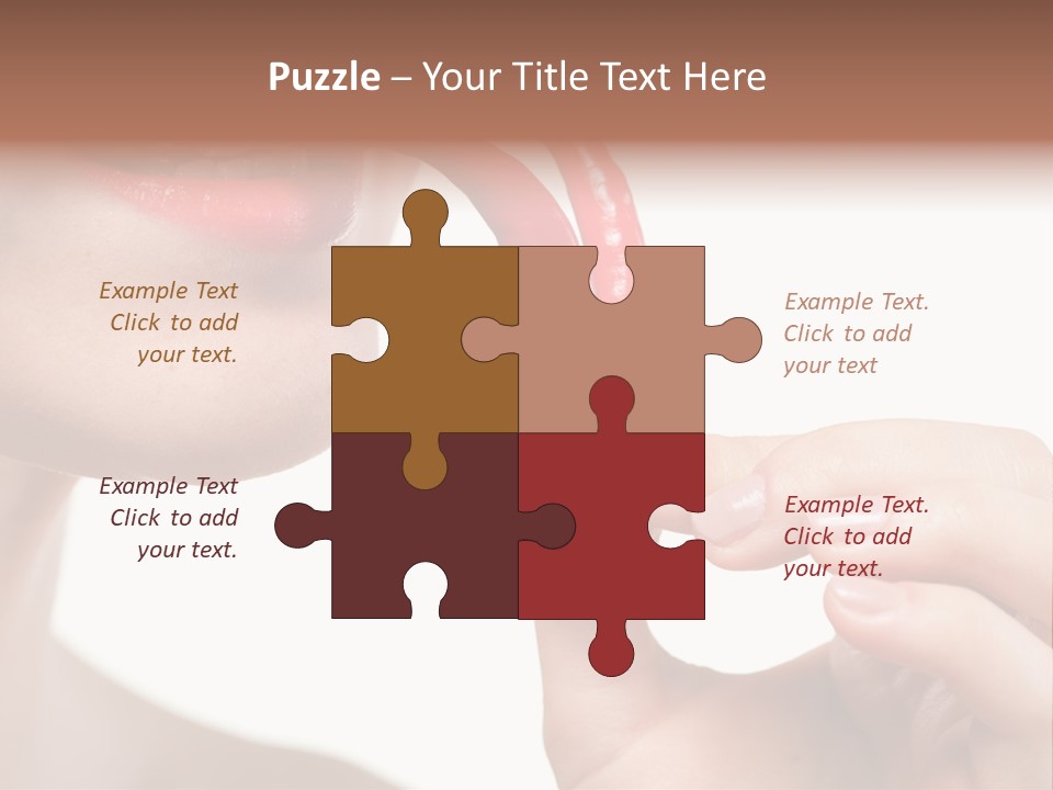 Pepperoni Caucasian Woman PowerPoint Template