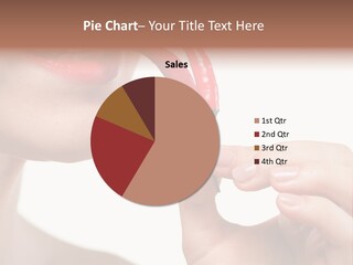 Pepperoni Caucasian Woman PowerPoint Template