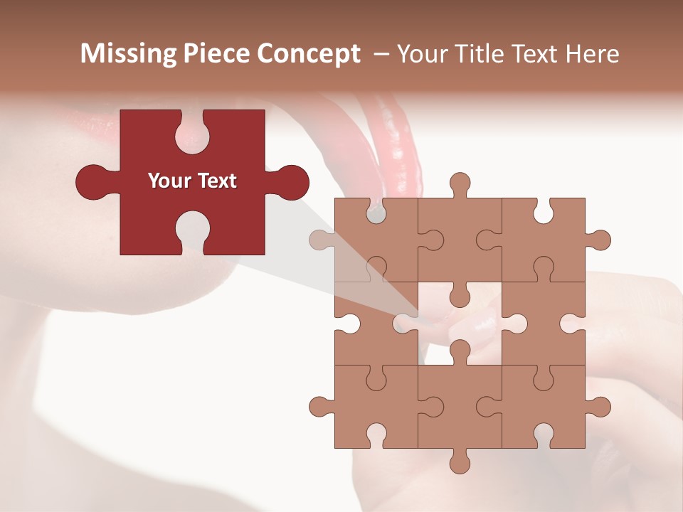 Pepperoni Caucasian Woman PowerPoint Template