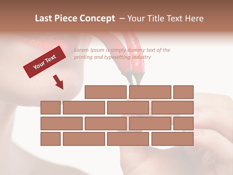 Pepperoni Caucasian Woman PowerPoint Template