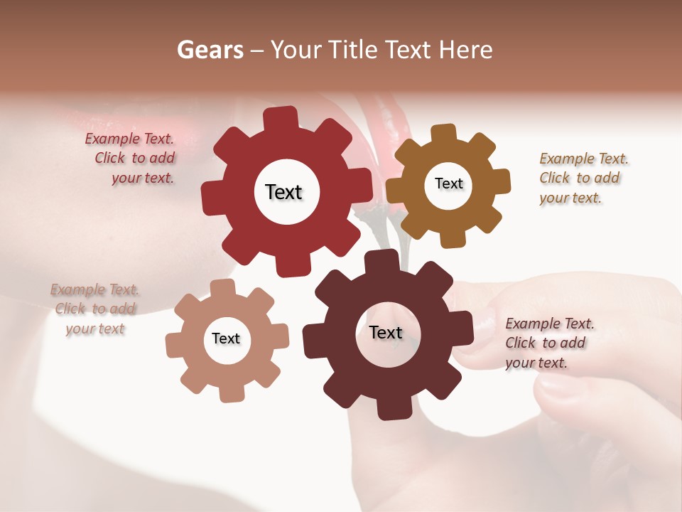 Pepperoni Caucasian Woman PowerPoint Template