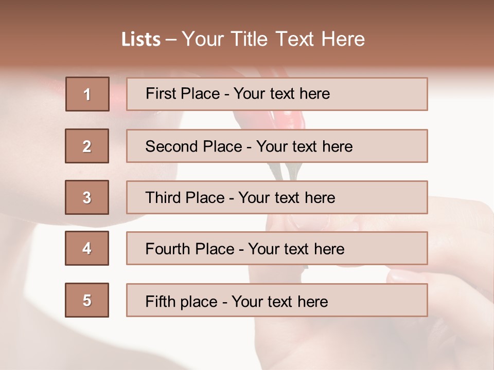 Pepperoni Caucasian Woman PowerPoint Template