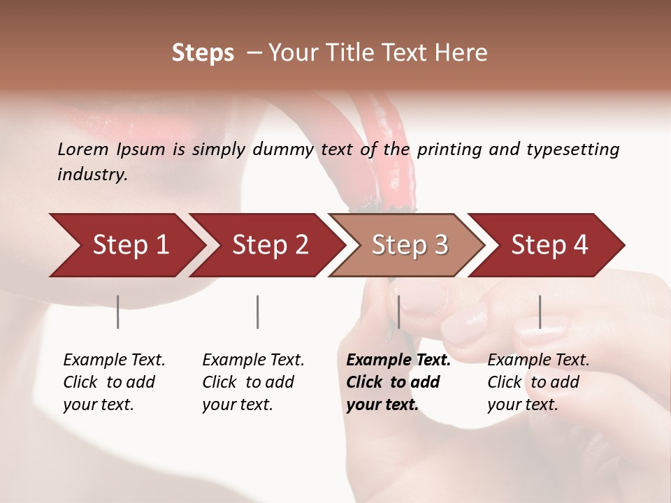 Pepperoni Caucasian Woman PowerPoint Template