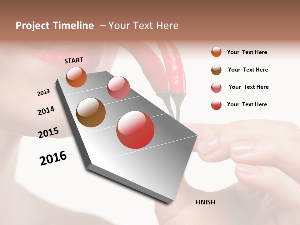 Pepperoni Caucasian Woman PowerPoint Template