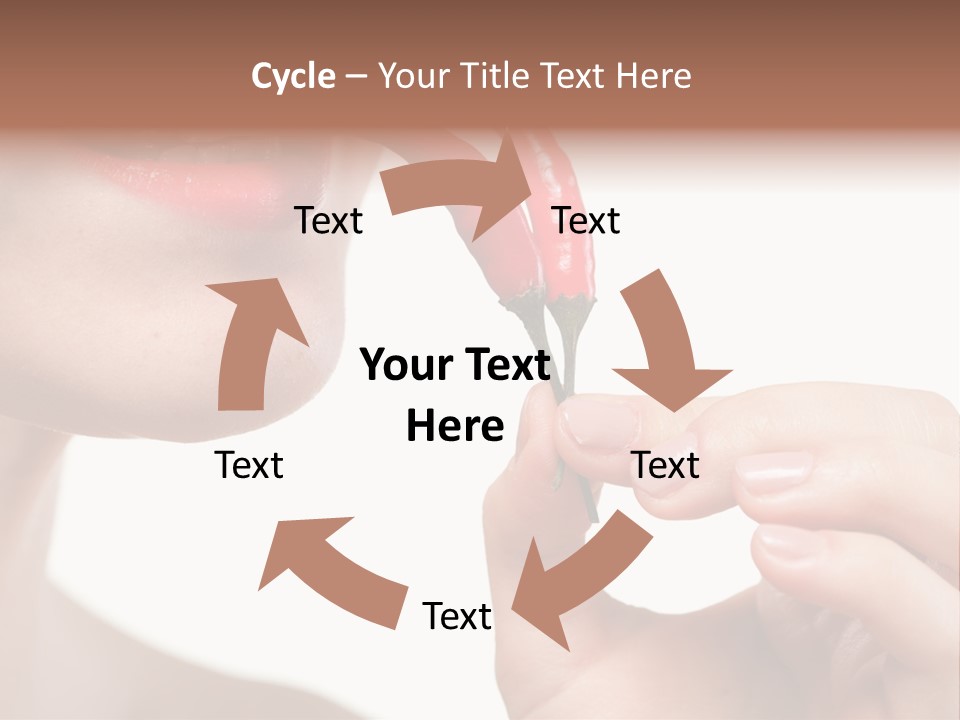 Pepperoni Caucasian Woman PowerPoint Template