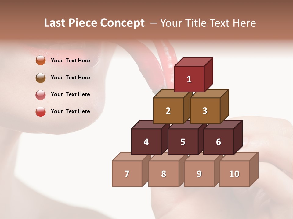 Pepperoni Caucasian Woman PowerPoint Template