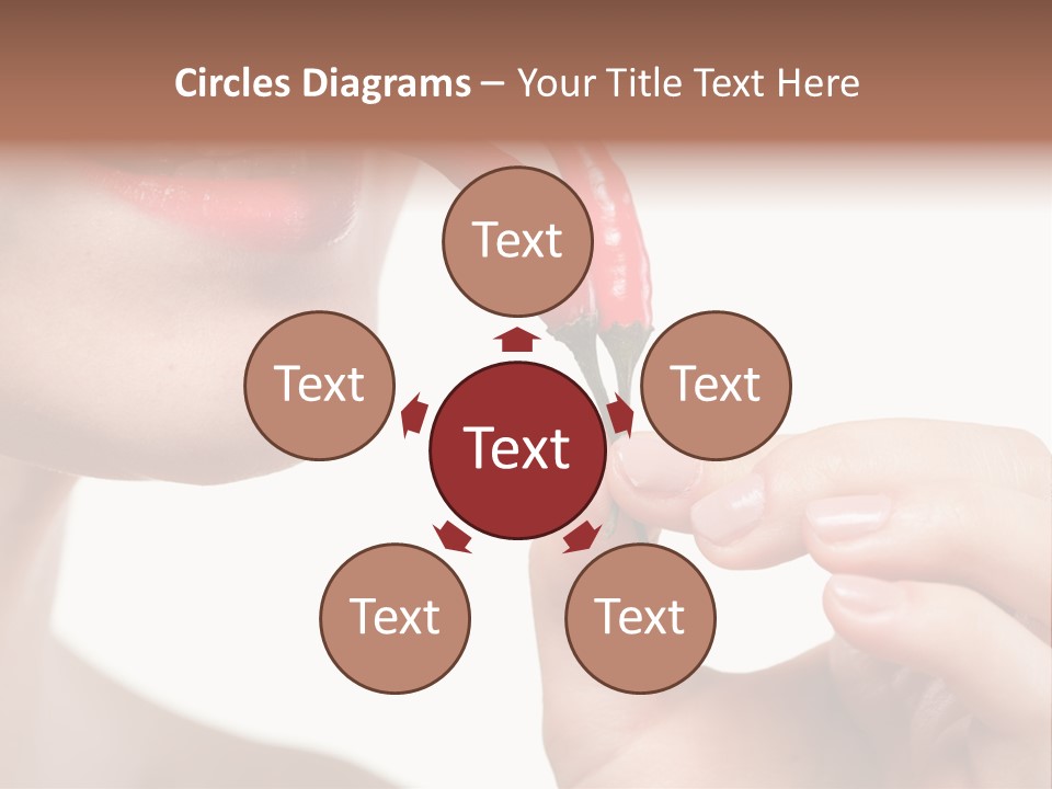 Pepperoni Caucasian Woman PowerPoint Template