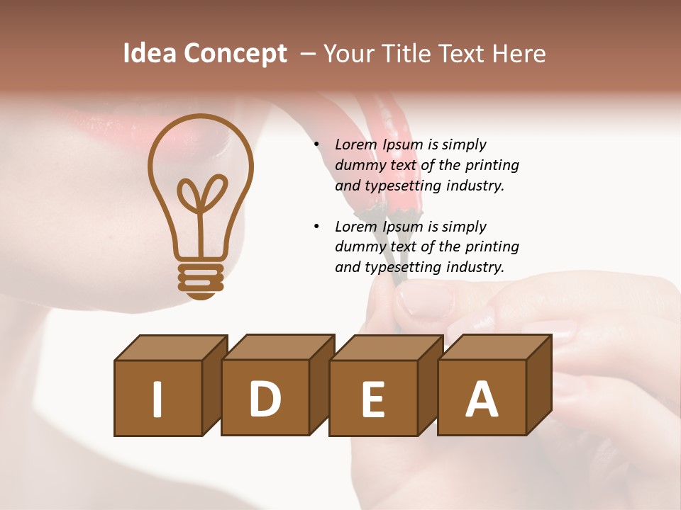 Pepperoni Caucasian Woman PowerPoint Template