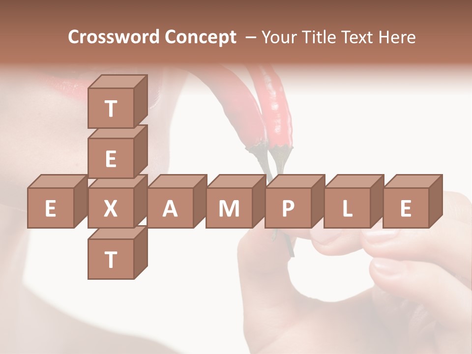 Pepperoni Caucasian Woman PowerPoint Template