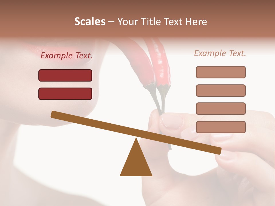 Pepperoni Caucasian Woman PowerPoint Template