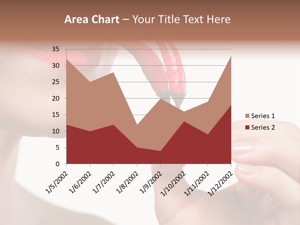 Pepperoni Caucasian Woman PowerPoint Template