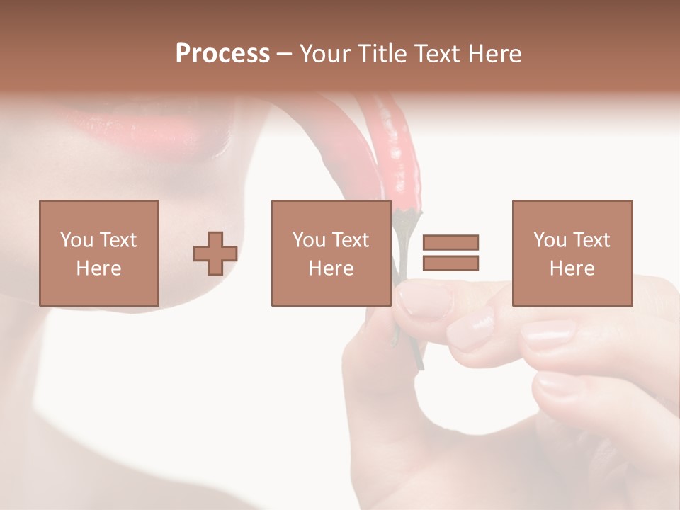 Pepperoni Caucasian Woman PowerPoint Template