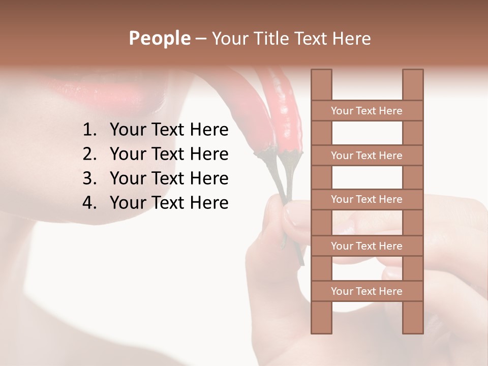 Pepperoni Caucasian Woman PowerPoint Template