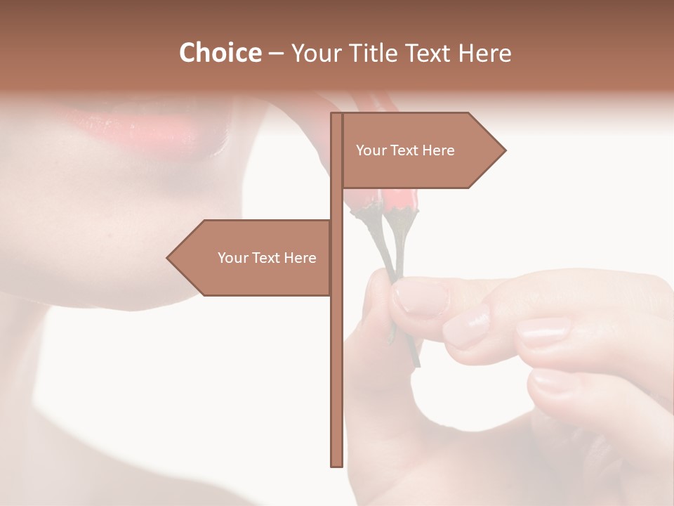 Pepperoni Caucasian Woman PowerPoint Template