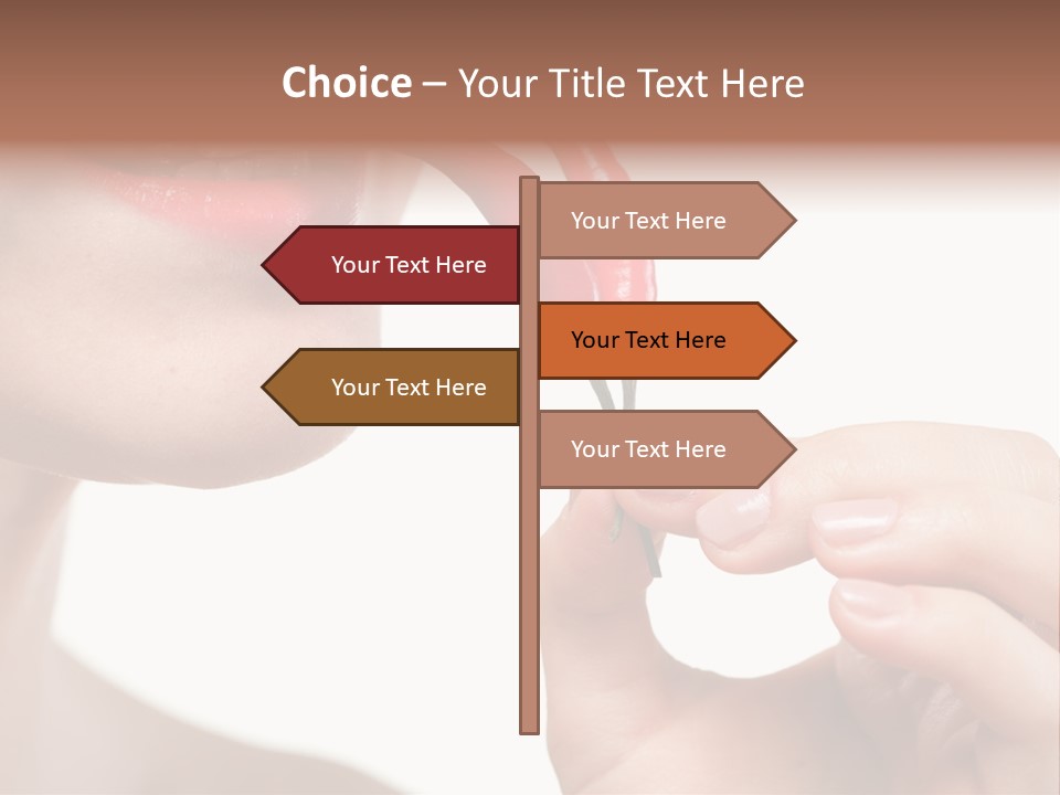 Pepperoni Caucasian Woman PowerPoint Template