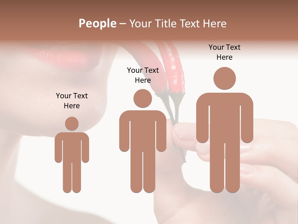 Pepperoni Caucasian Woman PowerPoint Template