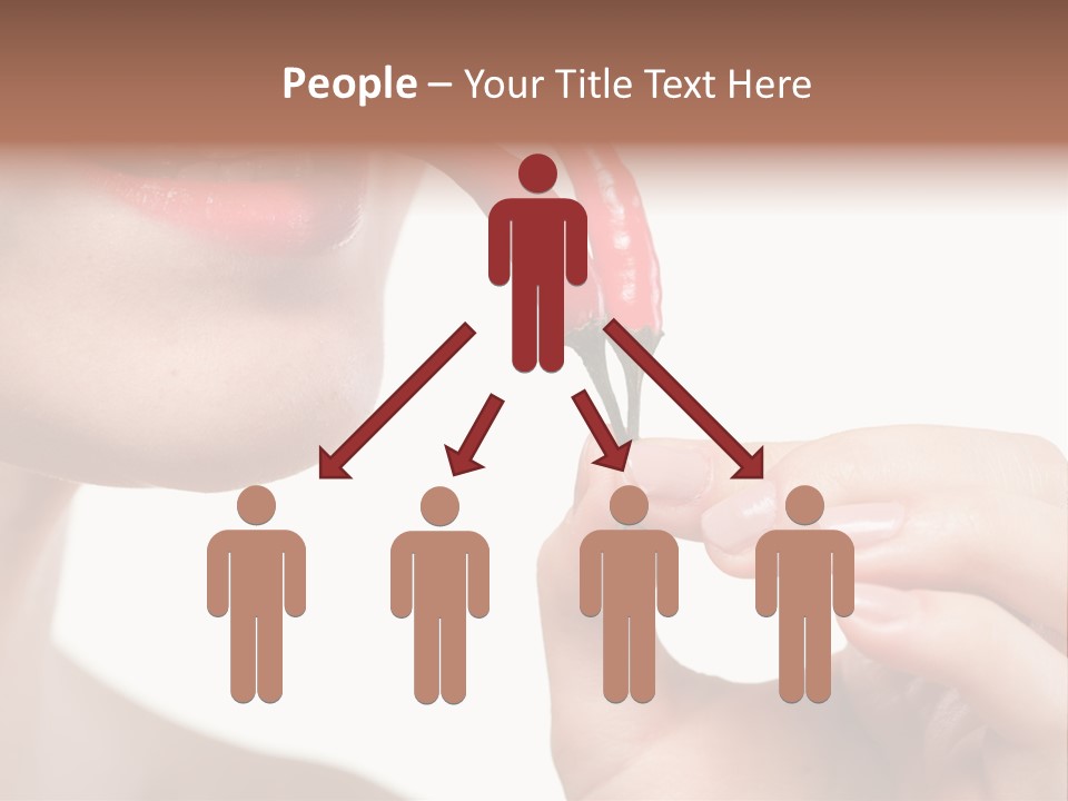 Pepperoni Caucasian Woman PowerPoint Template