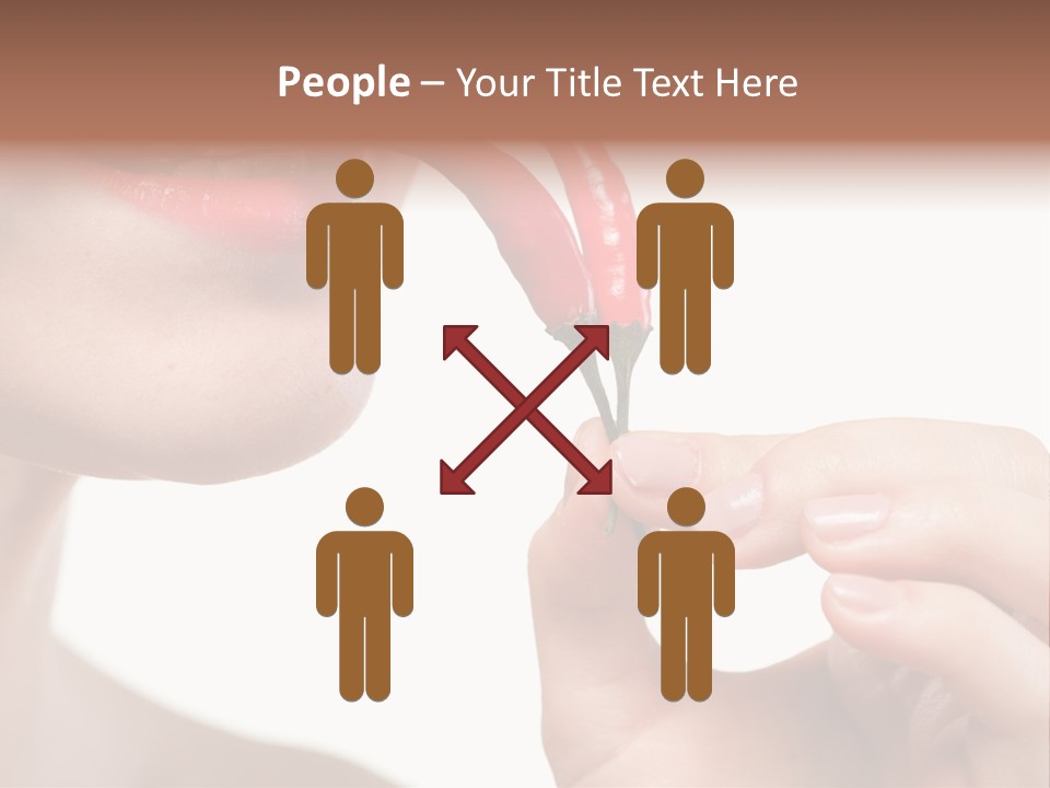 Pepperoni Caucasian Woman PowerPoint Template