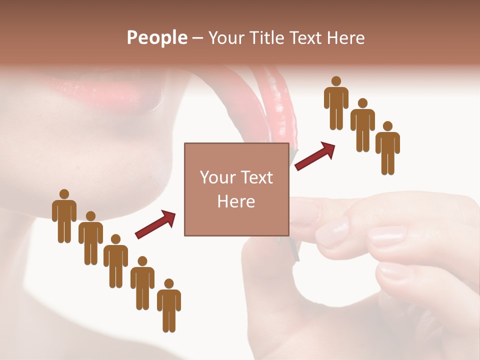 Pepperoni Caucasian Woman PowerPoint Template