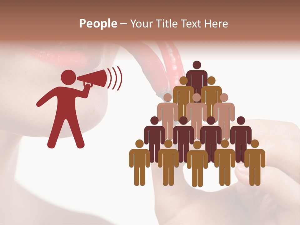 Pepperoni Caucasian Woman PowerPoint Template