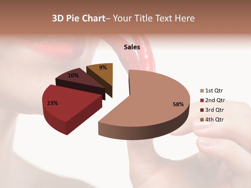 Pepperoni Caucasian Woman PowerPoint Template