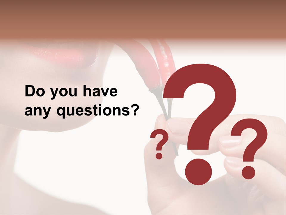 Pepperoni Caucasian Woman PowerPoint Template