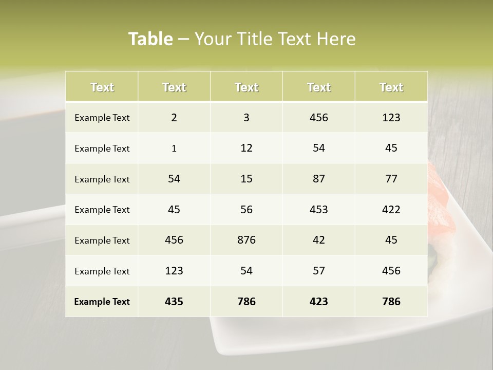 Oriental Wasabi Plate PowerPoint Template