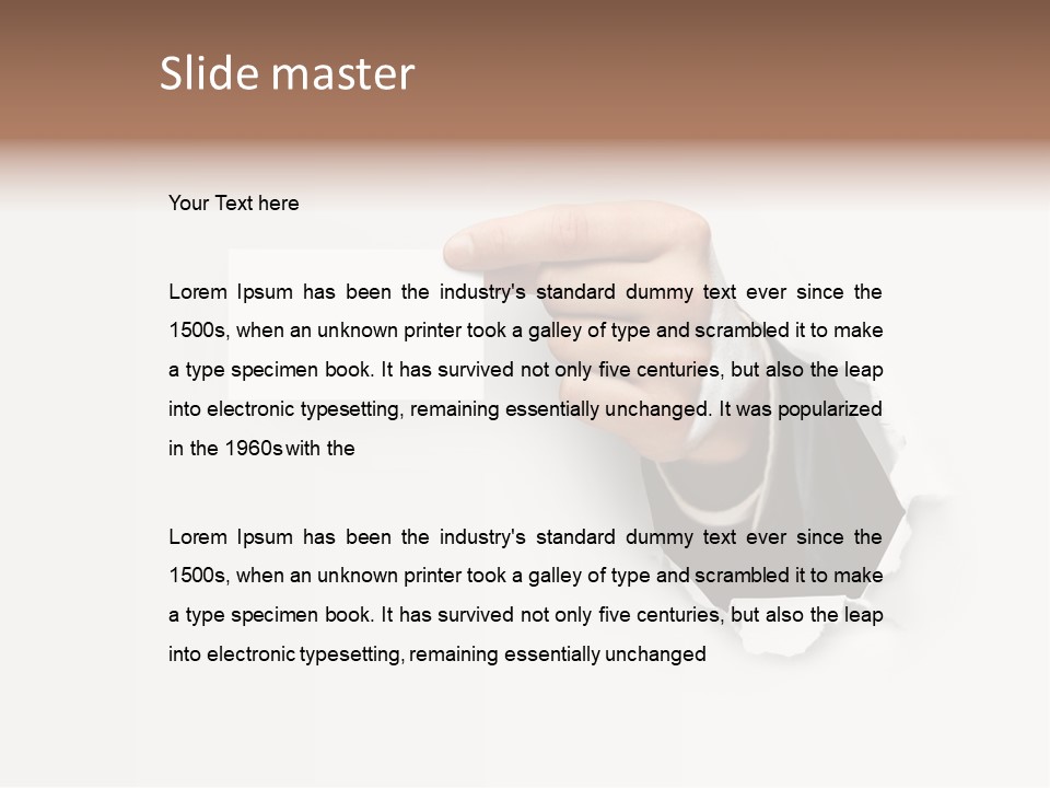 Message Finger Hand PowerPoint Template