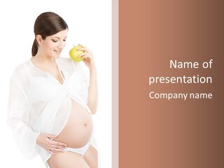 Looking Down Isolated Pregnancy PowerPoint Template