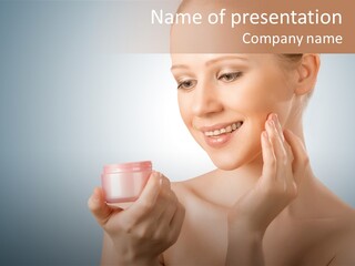 Smiling Person Pampering PowerPoint Template