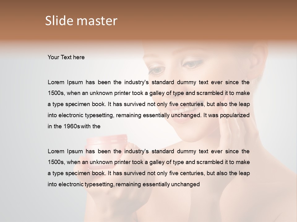 Smiling Person Pampering PowerPoint Template