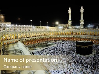 Mosque Circumambulate Background PowerPoint Template