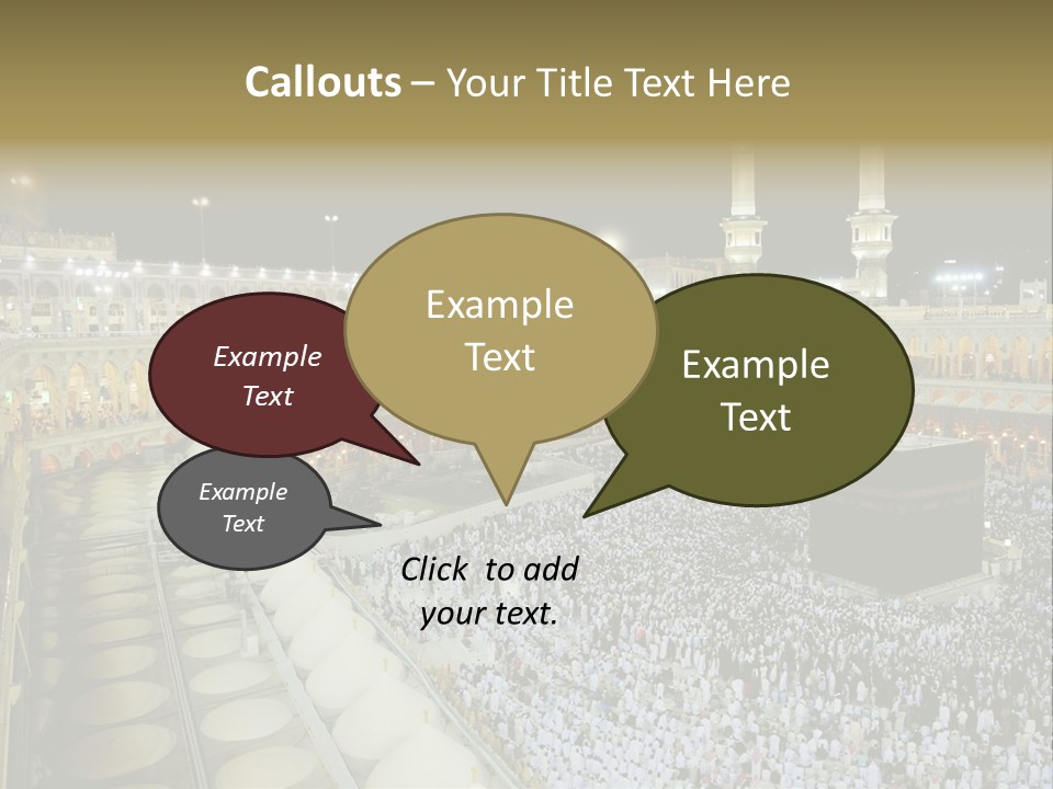 Mosque Circumambulate Background PowerPoint Template