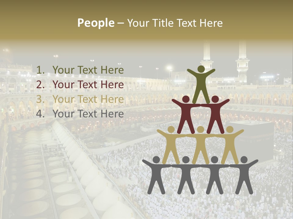 Mosque Circumambulate Background PowerPoint Template