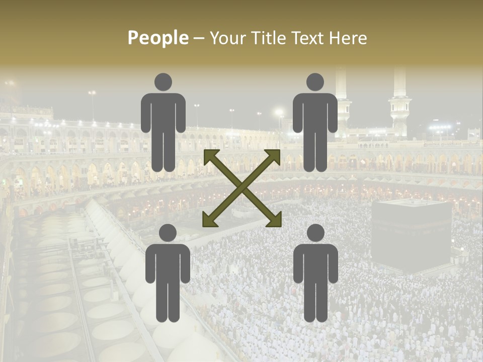 Mosque Circumambulate Background PowerPoint Template