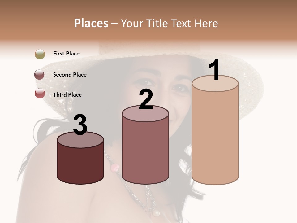 Isolated Happy Long Hair PowerPoint Template