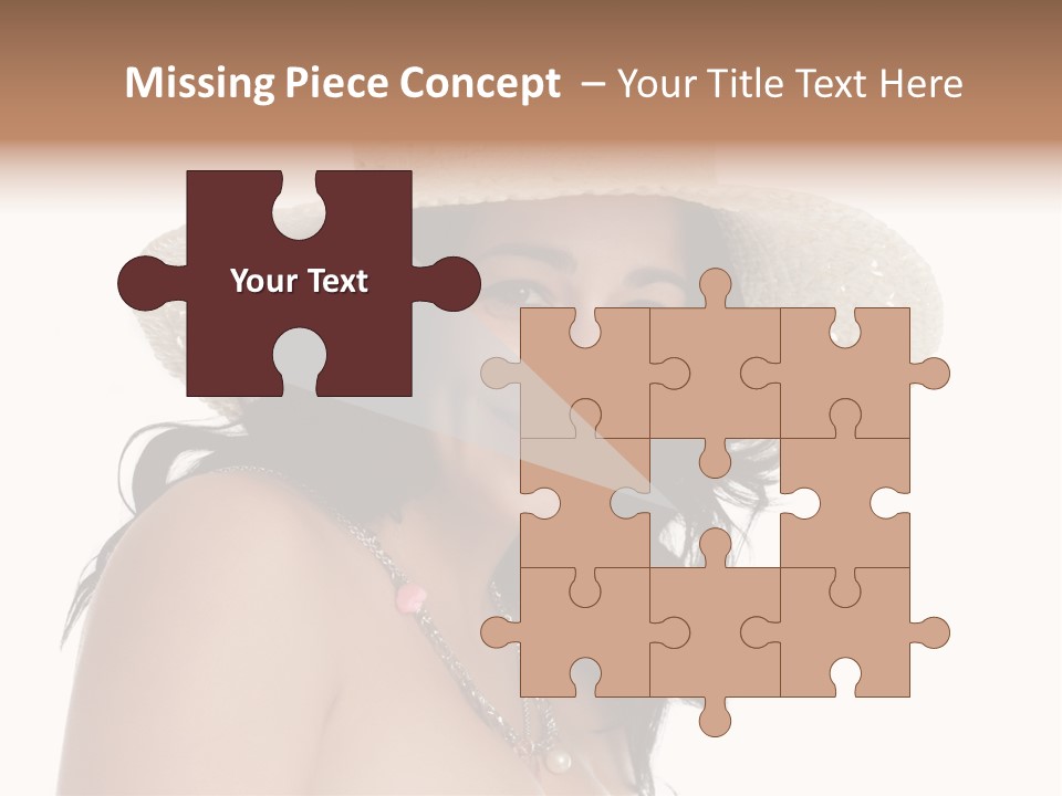 Isolated Happy Long Hair PowerPoint Template