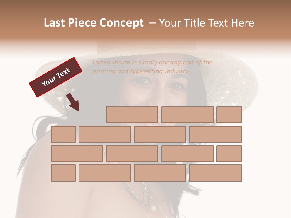 Isolated Happy Long Hair PowerPoint Template