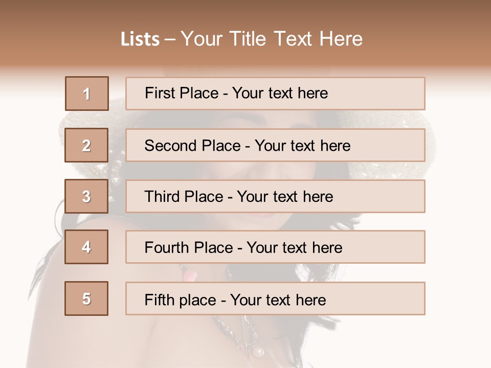 Isolated Happy Long Hair PowerPoint Template