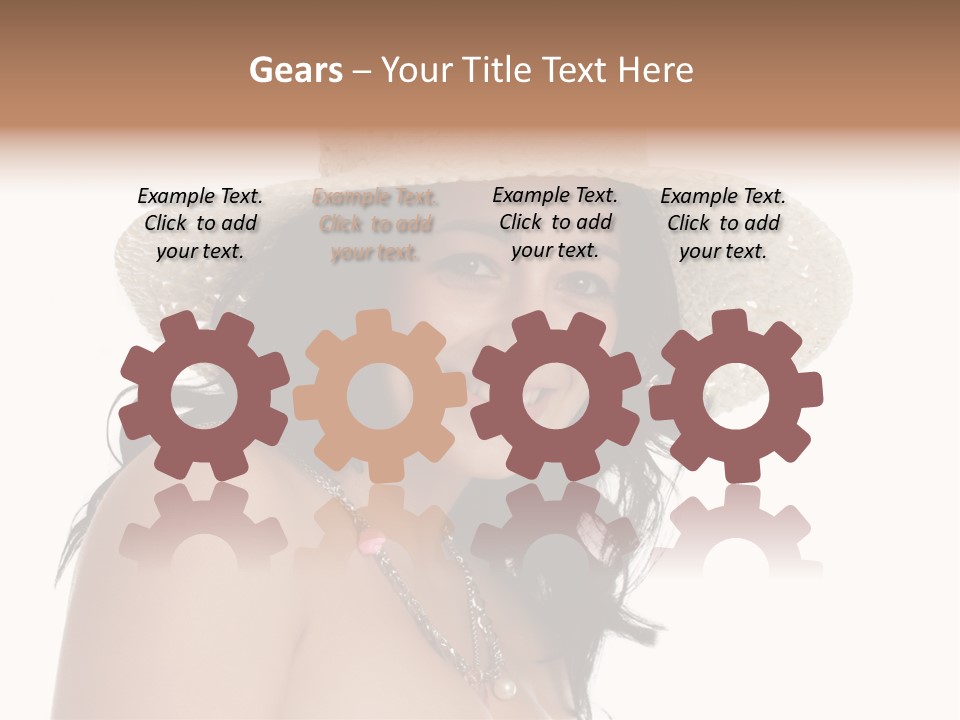 Isolated Happy Long Hair PowerPoint Template