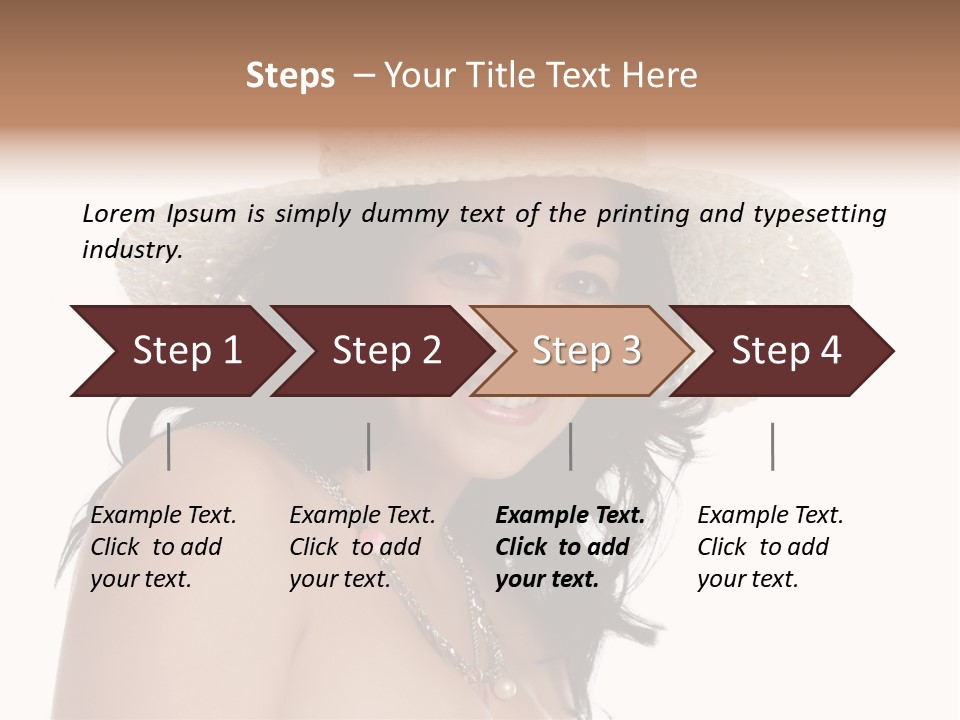 Isolated Happy Long Hair PowerPoint Template