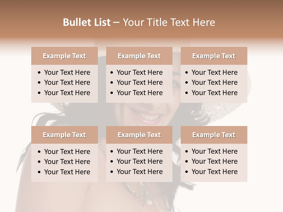 Isolated Happy Long Hair PowerPoint Template