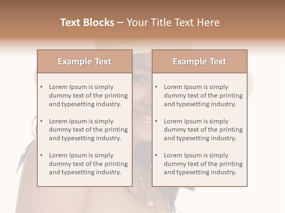 Isolated Happy Long Hair PowerPoint Template