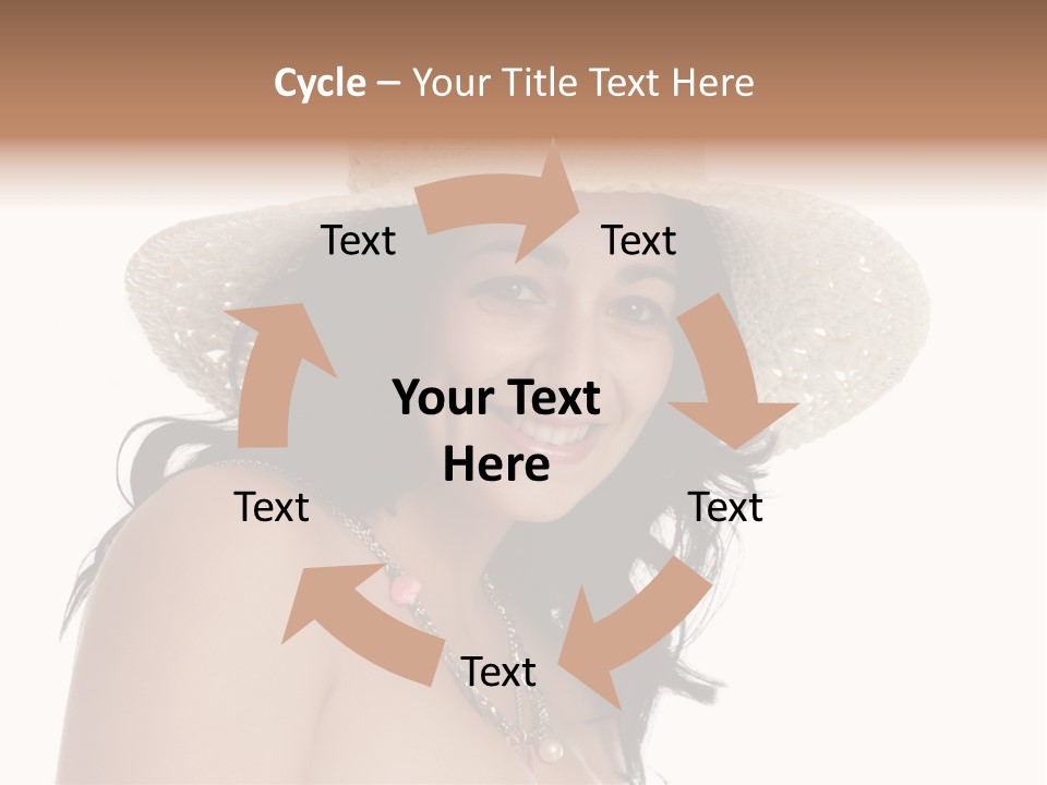 Isolated Happy Long Hair PowerPoint Template