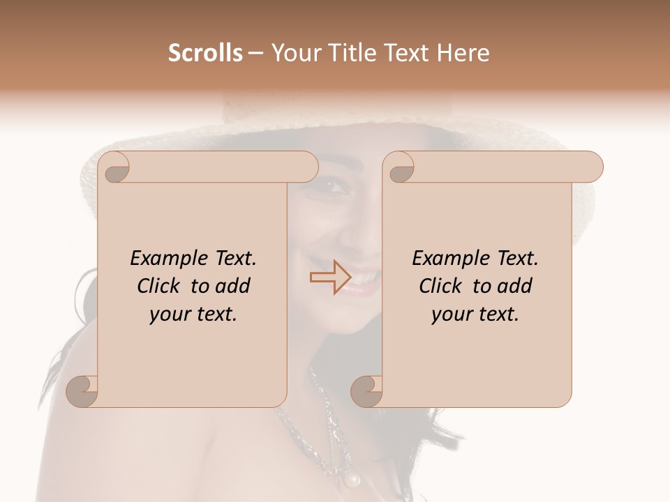 Isolated Happy Long Hair PowerPoint Template