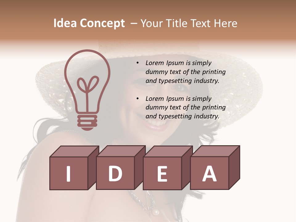 Isolated Happy Long Hair PowerPoint Template