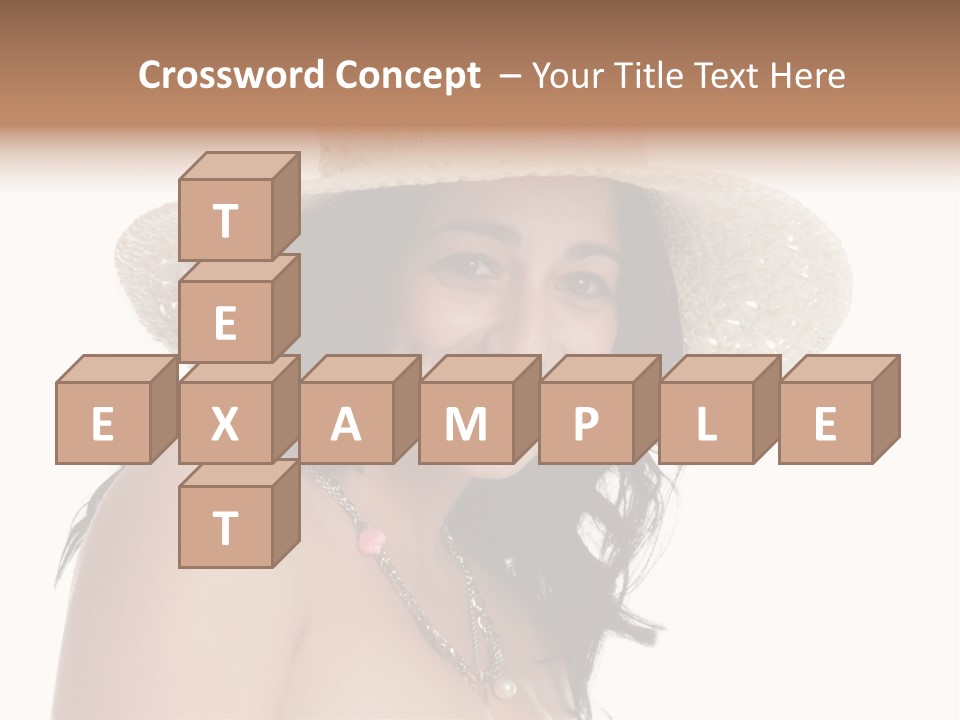 Isolated Happy Long Hair PowerPoint Template