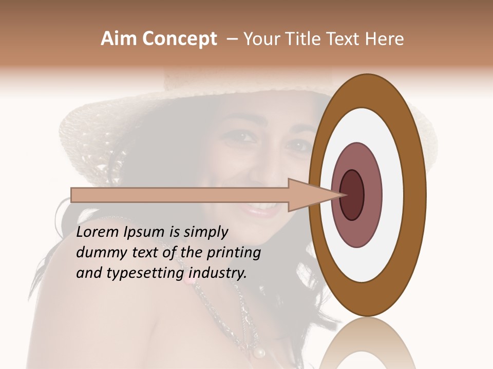 Isolated Happy Long Hair PowerPoint Template