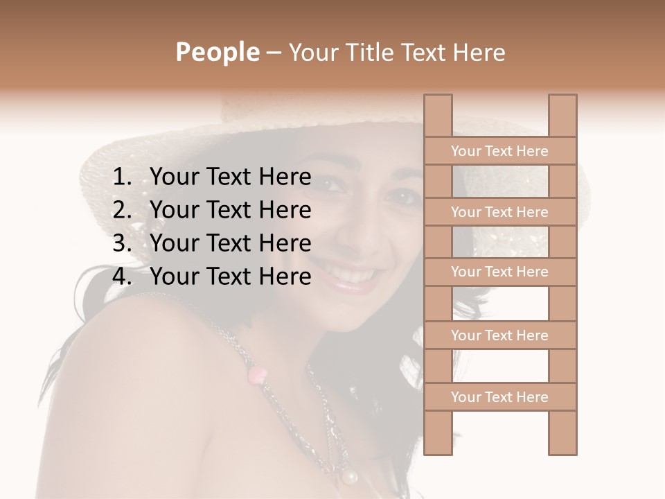 Isolated Happy Long Hair PowerPoint Template