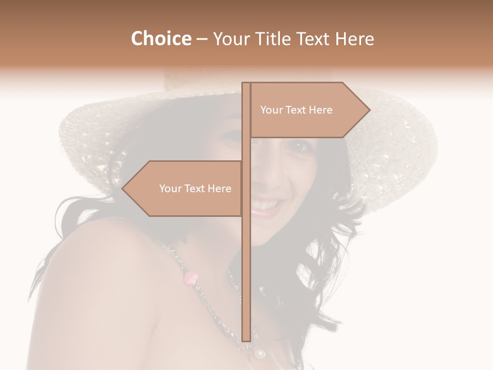 Isolated Happy Long Hair PowerPoint Template